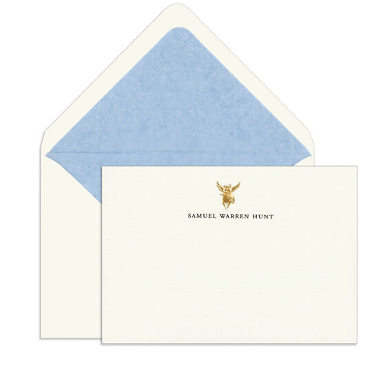 Elegant Note Cards with Engraved Flying Pig